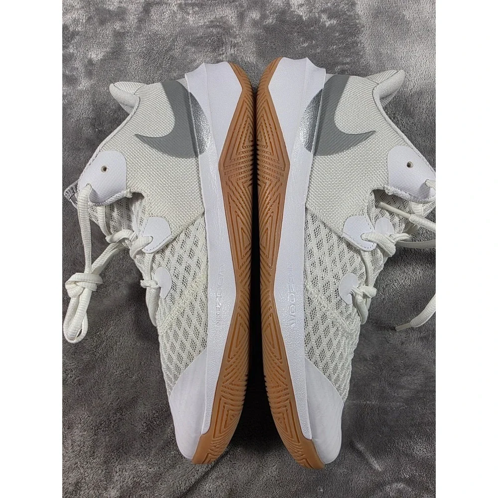 Nike Zoom Hyperspeed Court SE Women 9.5 White Silver DJ4476-100 Volleyball Shoes